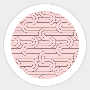 Pink with squiggly lines Sticker